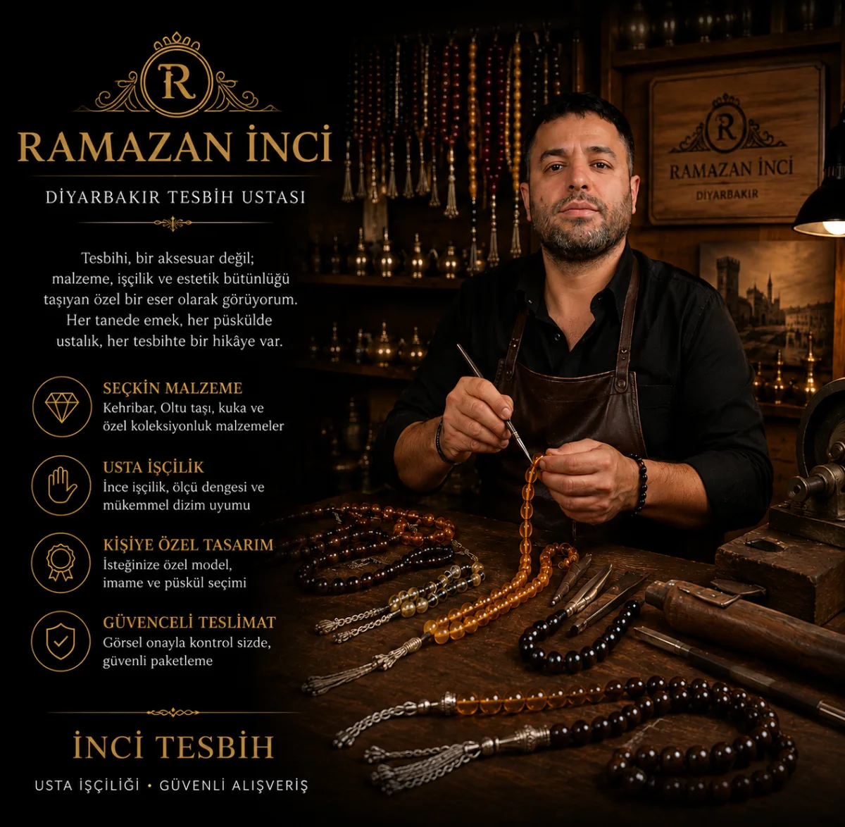 Ramazan İnci usta imzalı tesbih koleksiyonu